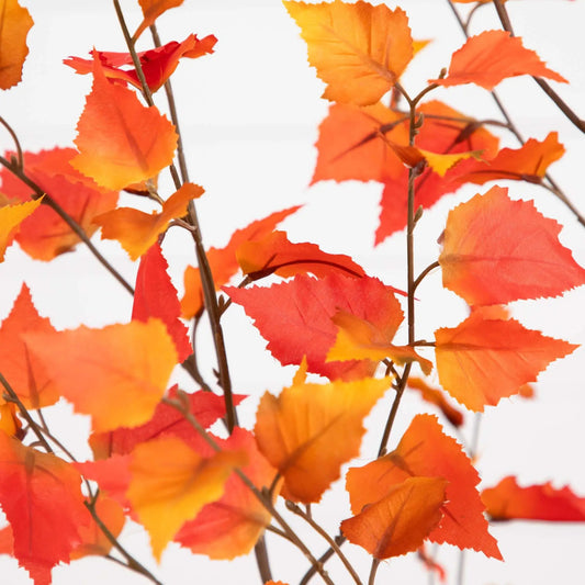 Autumn Birch Artificial Fall Tree with orange-red leaves by Nearly Natural on Tampa Home & Garden Store