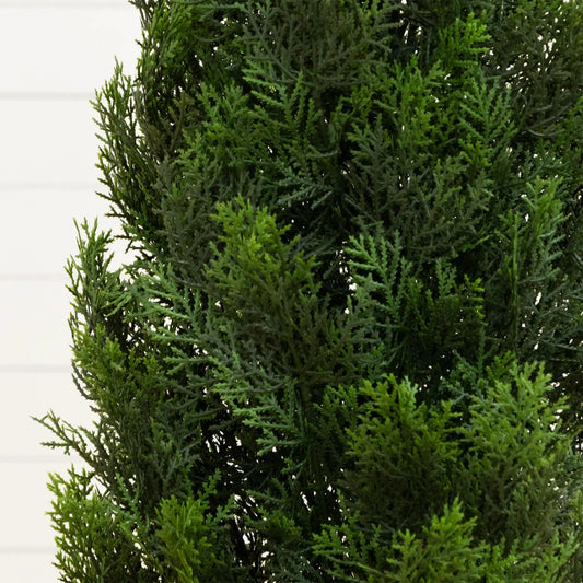 4 ft Cedar Silk Tree artificial indoor outdoor with lush green foliage Nearly Natural on Tampa Home & Garden Store