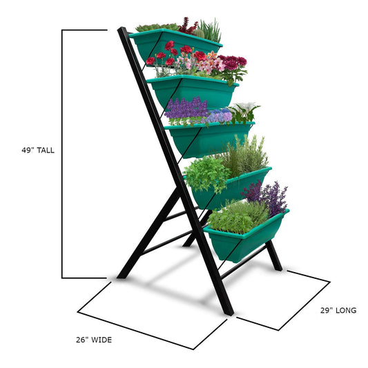 4 FT 5 Tier Green Vertical Garden Indoor/Outdoor Elevated Planter - Tampa Home & Garden Store