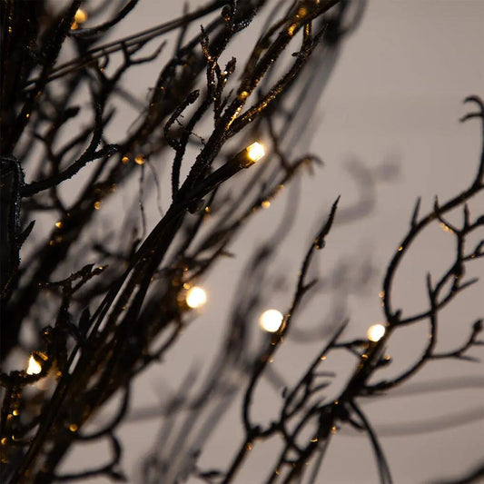 4 ft pre-lit black twig tree burlap planter LED on Tampa Home & Garden Store
