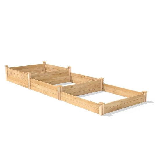 4 ft x 12 ft Cedar Wood 3 Tier Raised Garden Bed - Made in USA - Tampa Home & Garden Store