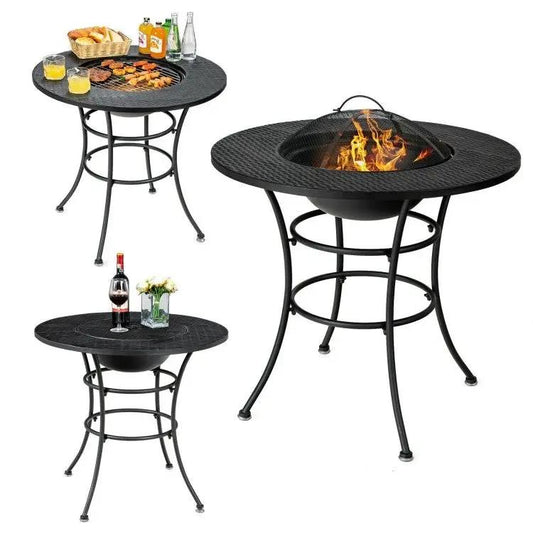 4 in 1 Fire Pit, Grill Cooking BBQ Grate, Ice Bucket, Dining Table - Tampa Home & Garden Store