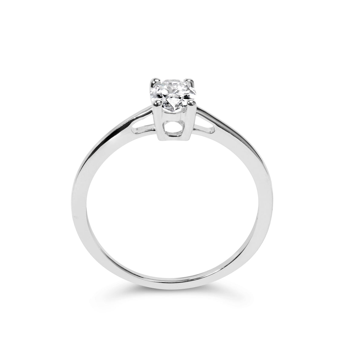 14K white gold solitaire engagement ring with 1/2 cttw diamond in a 4-prong setting on Tampa Home & Garden Store