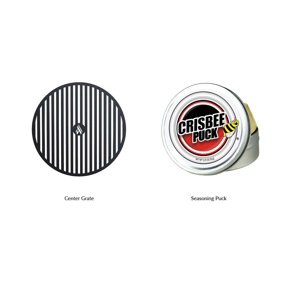 40in Arteflame Platinum Fire Pit center grate and Crisbee Puck seasoning, 2 components on Tampa Home & Garden Store