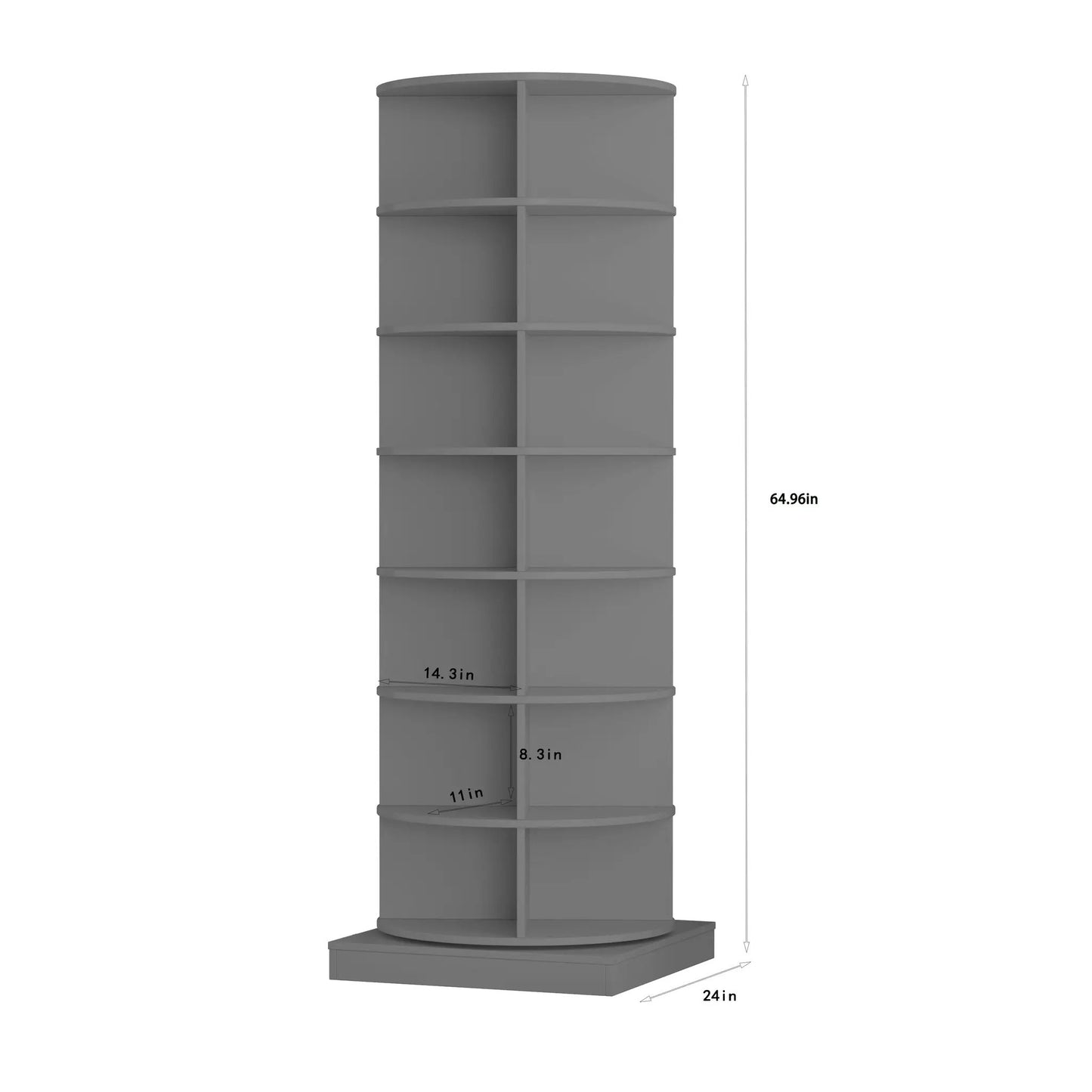 360 Gray Rotating Shoe Cabinet with 7 Layers, 7-tier rotating shoe storage cabinet on Tampa Home & Garden Store