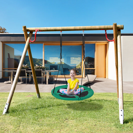 40 Inches Saucer Tree Swing Round with Adjustable Ropes and Carabiners - Tampa Home & Garden Store