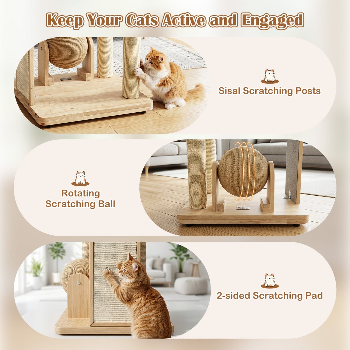 40-Inch Solid Wood Cat Tree with Space Capsule & Sisal Posts DirectDeals on Tampa Home & Garden Store