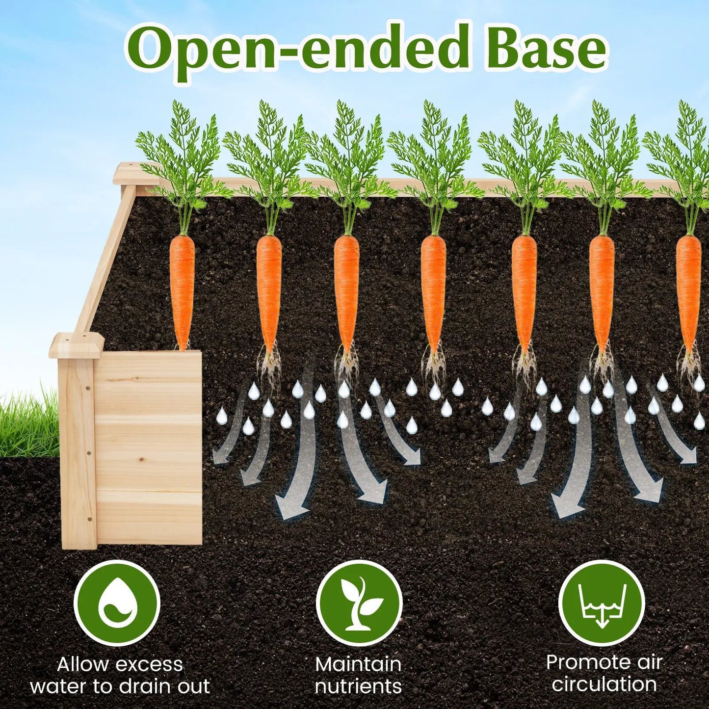 40x40 outdoor fir wood raised garden bed natural DirectDeals planter on Tampa Home & Garden Store