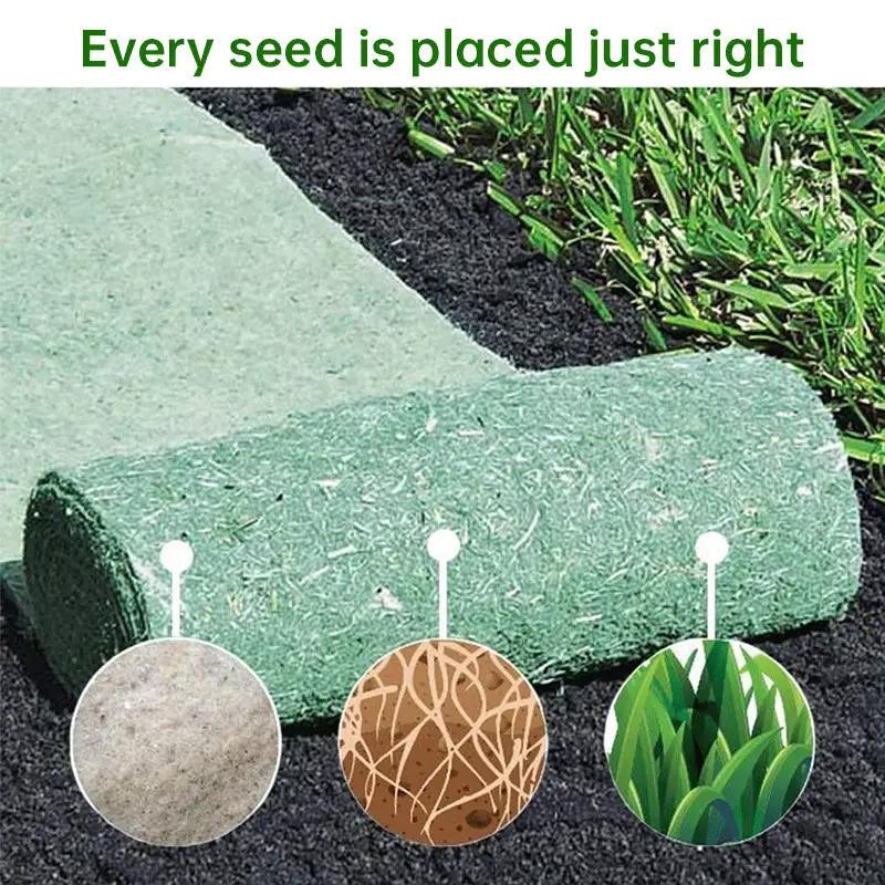Degradable lawn seedling mat for playgrounds, rolled green landscape fabric with embedded fibers on Tampa Home & Garden Store