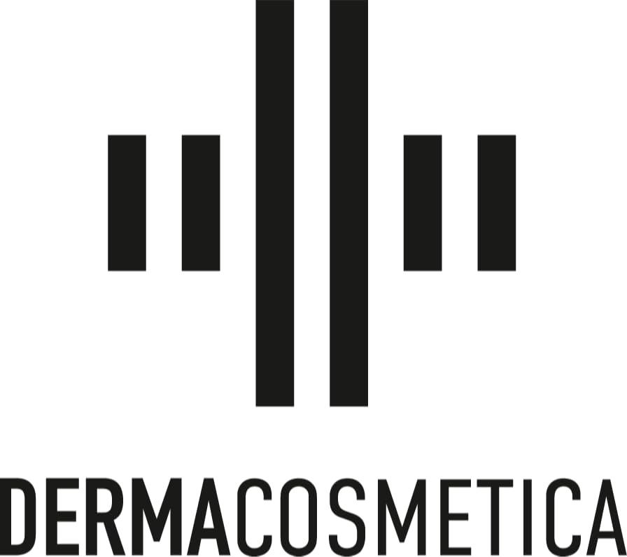 Dermacosmetica logo with black vertical bars on white background on Tampa Home & Garden Store
