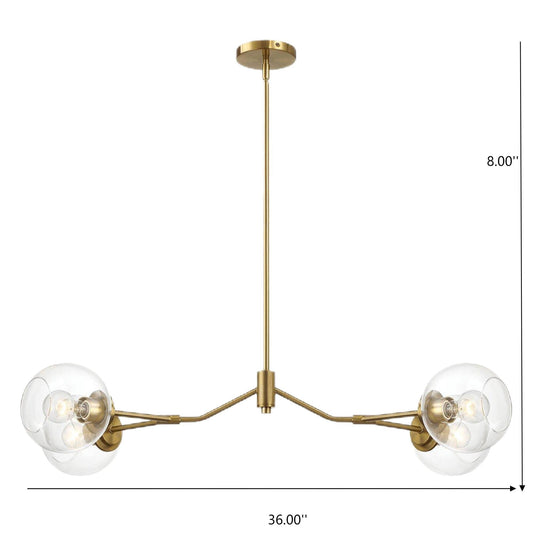 Jewel 4-light chandelier with clear glass globes and gold finish HouseOfZazla on Tampa Home & Garden Store