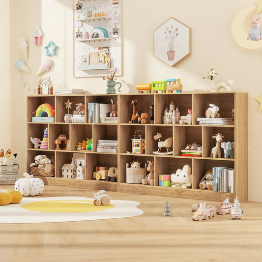 Wooden toy storage organizer with 10 cubes, 41-inch tall, natural wood DirectDeals on Tampa Home & Garden Store