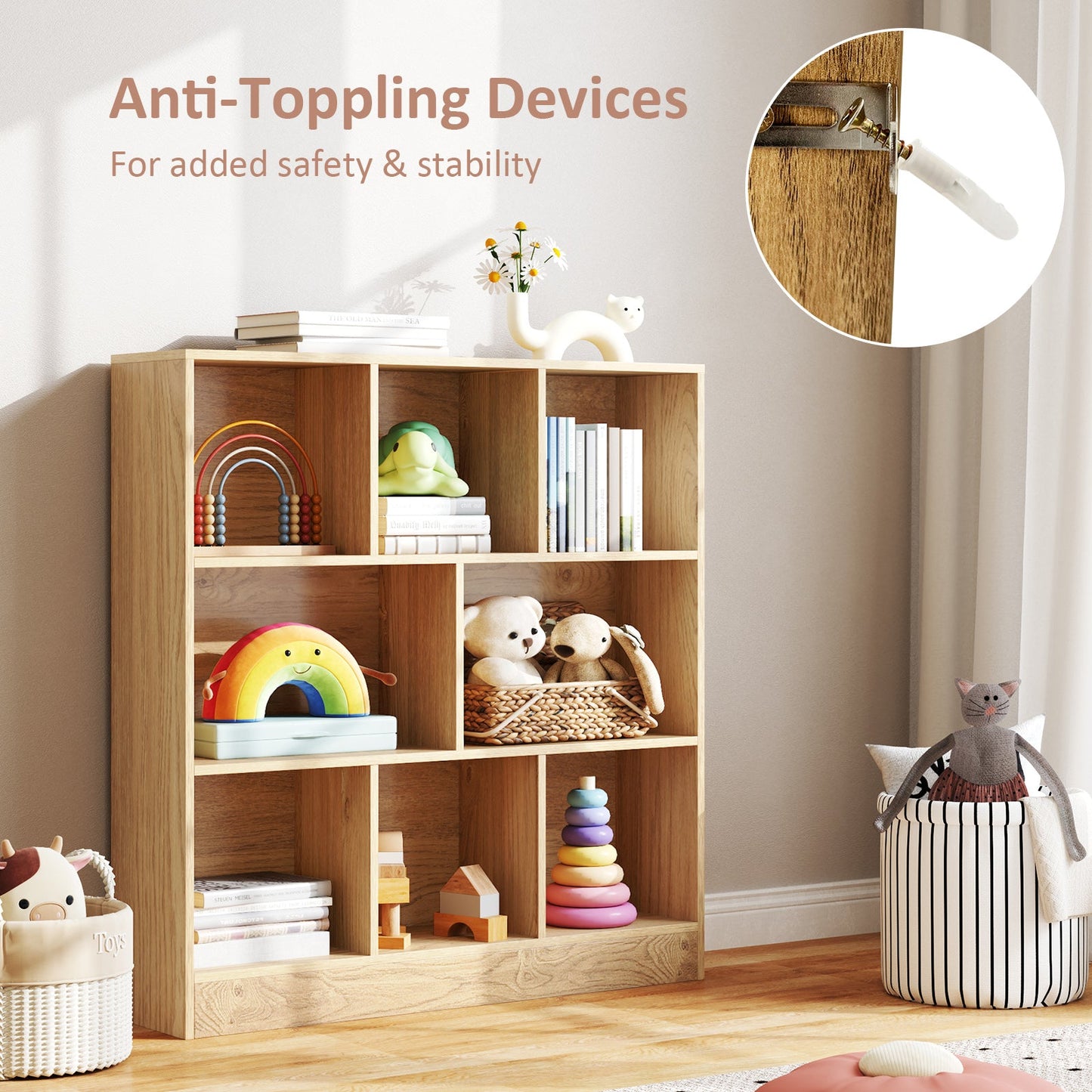 41 Inches 8-Cube Freestanding Bookcase for Kids