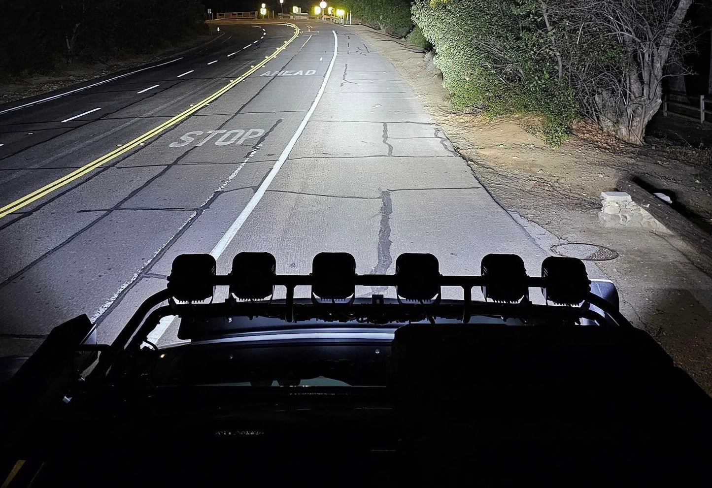 GP40 Off Road LED Pod Driving Beam Lights six pod light bar with black housing on front on Tampa Home & Garden Store