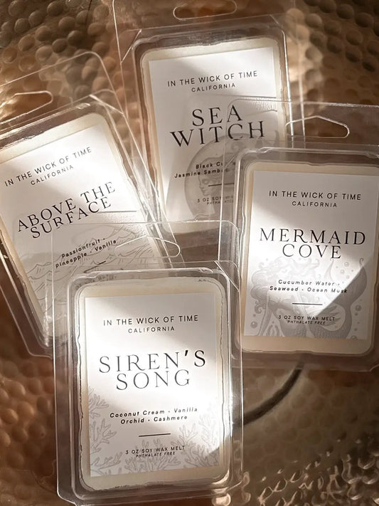 Above the Surface wax melt set of 4 with fruity floral marine scent by In the Wick of Time on Tampa Home & Garden Store