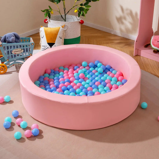 Forty Two and a Half Inch Round Foam Ball Pit pink with pastel blue pink turquoise balls DirectDeals on Tampa Home & Garden Store