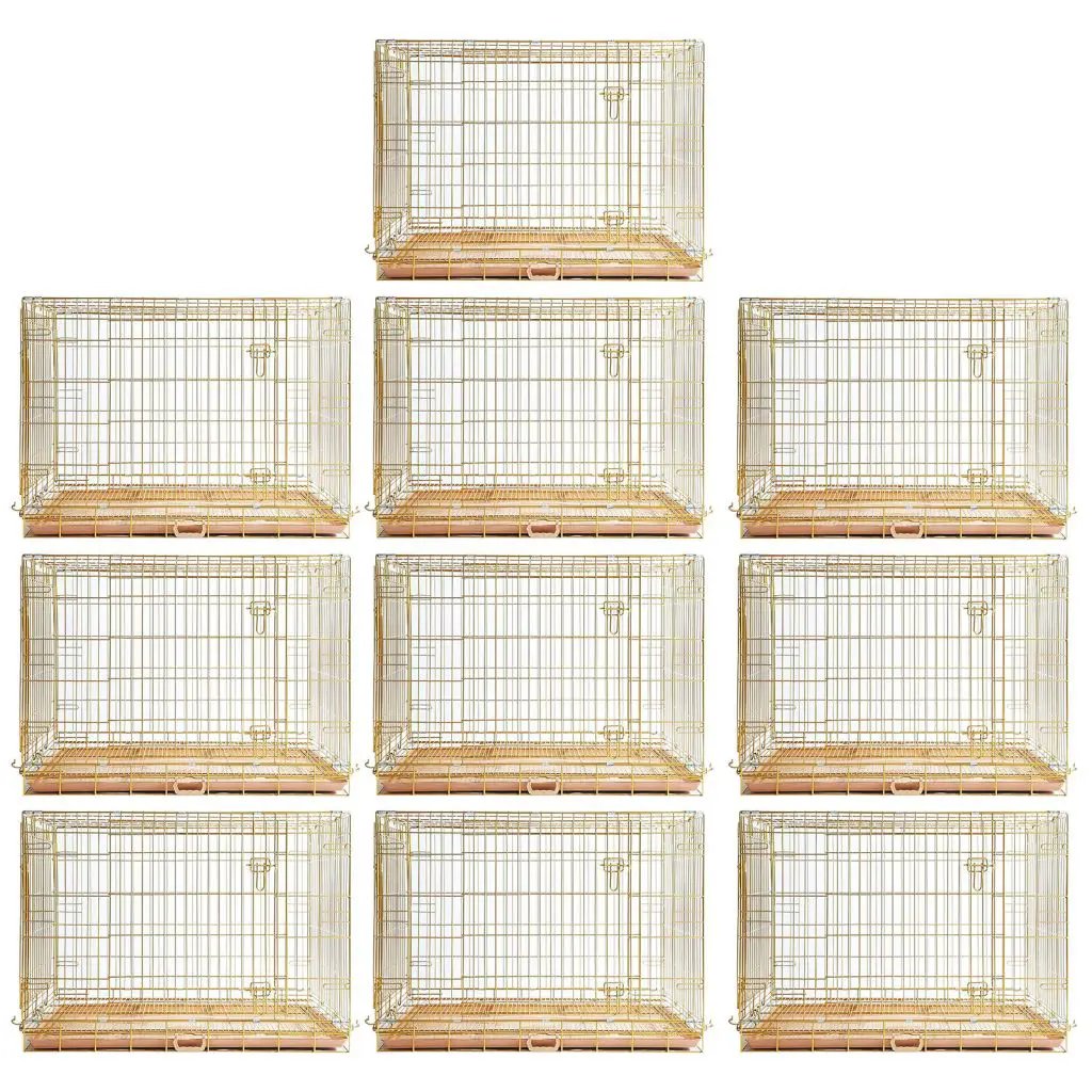 Copper Gold Collapsible Dog Crate With Floor Grid by Homey Pet Official, set of 9 crates on Tampa Home & Garden Store