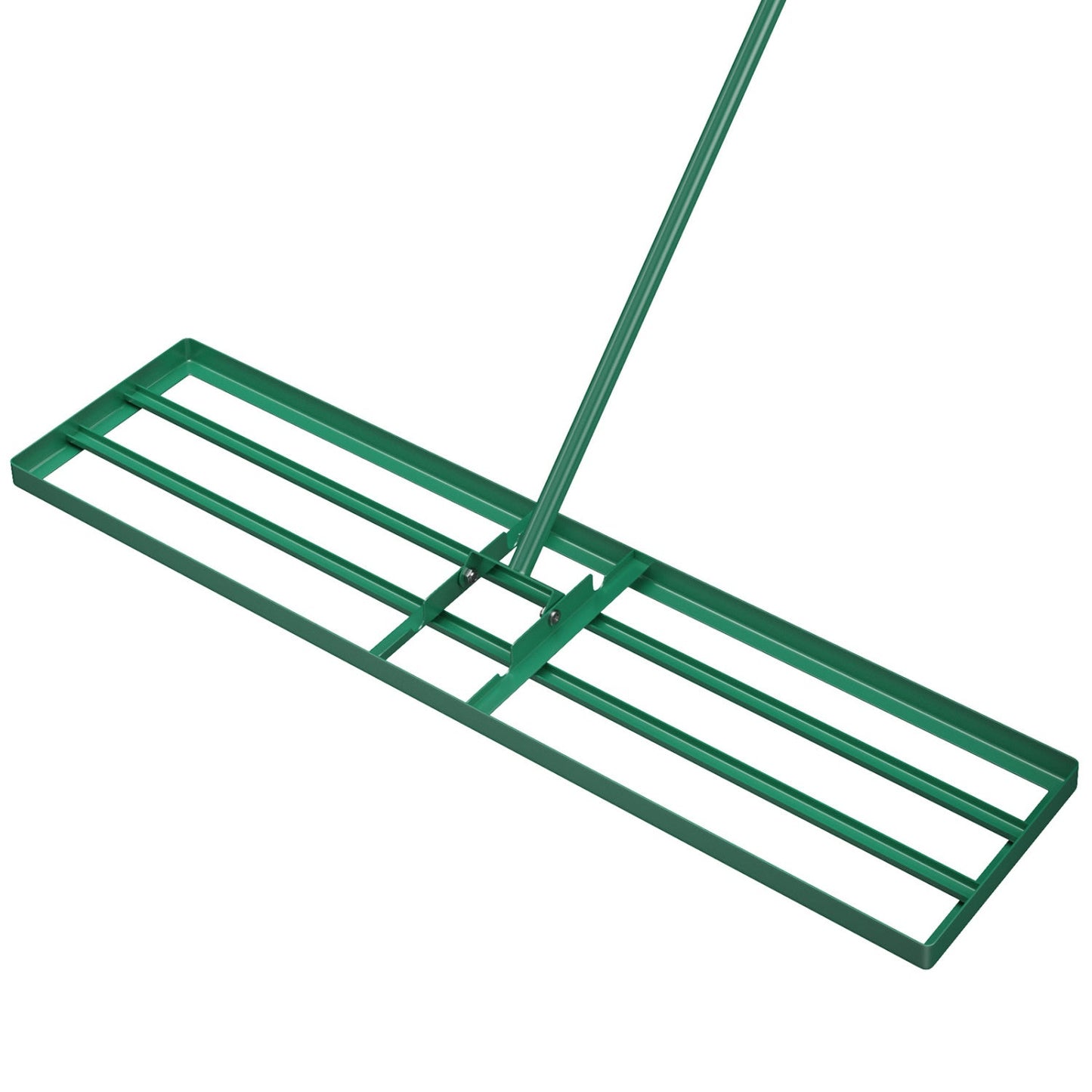 42 x 10 Inch Lawn Leveling Rake with Ergonomic Handle-Silver