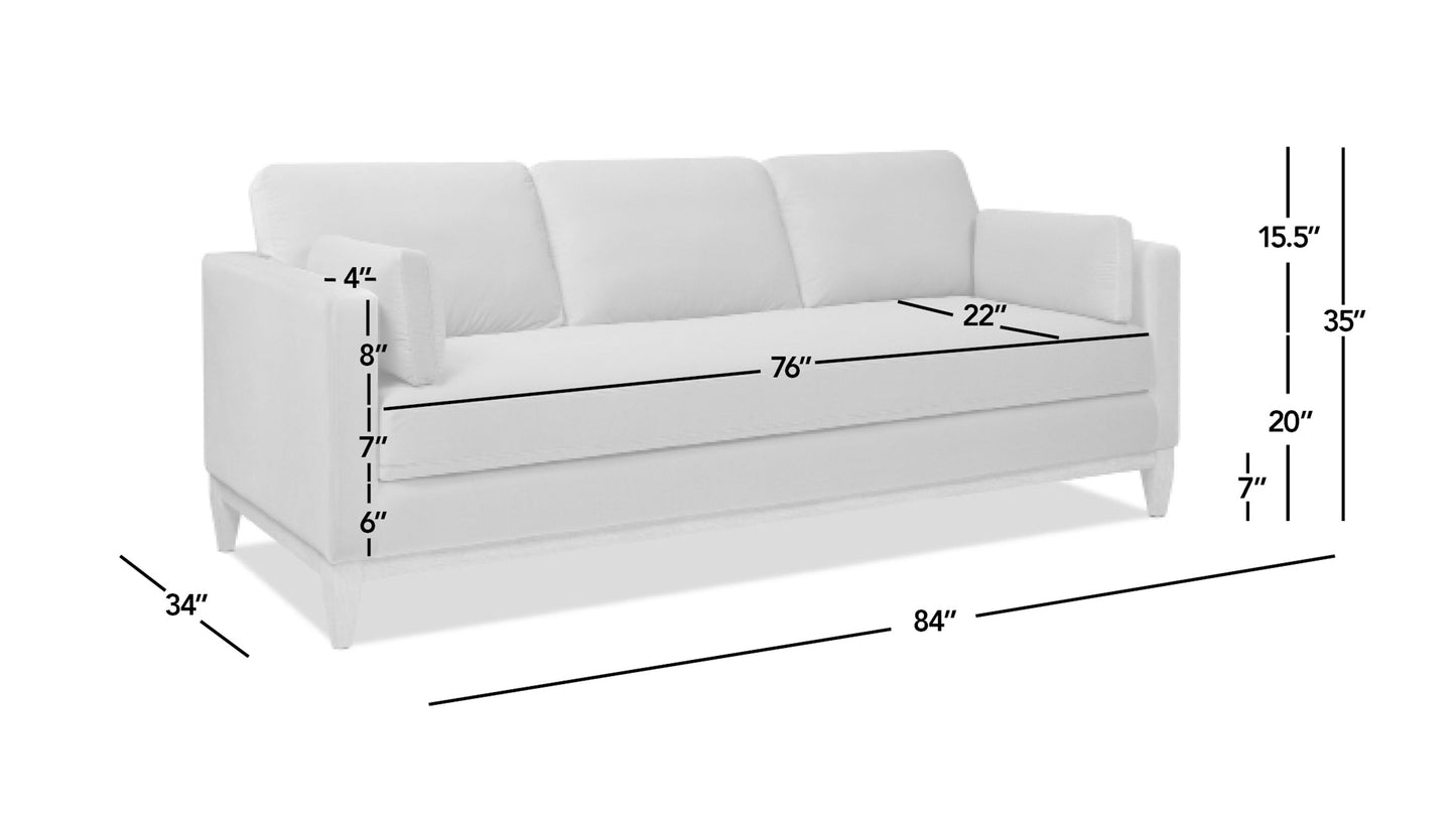 Knox 84in Modern Farmhouse Sofa flax white linen by HouseOfZazla white linen sofa on Tampa Home & Garden Store