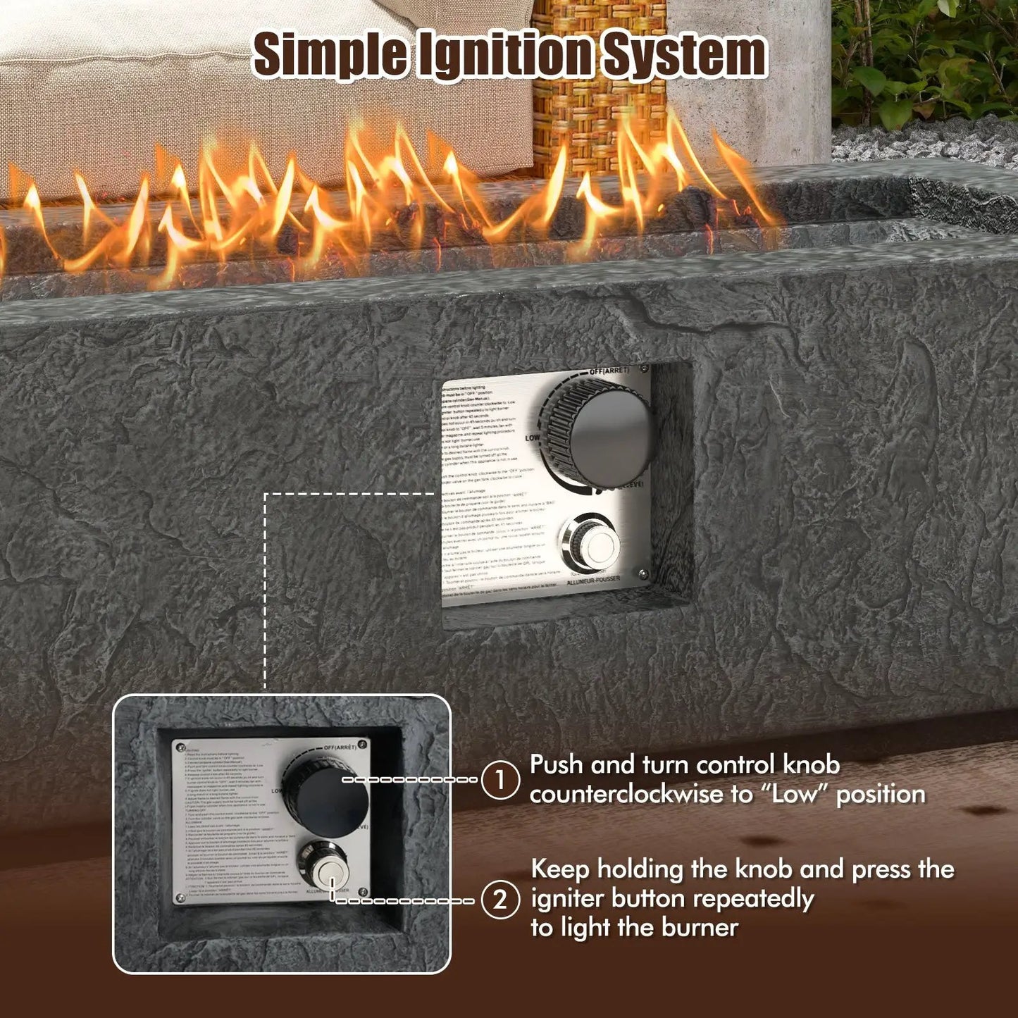 42.5 Fire Pit Table Set with Stainless Burner DirectDeals on Tampa Home & Garden Store