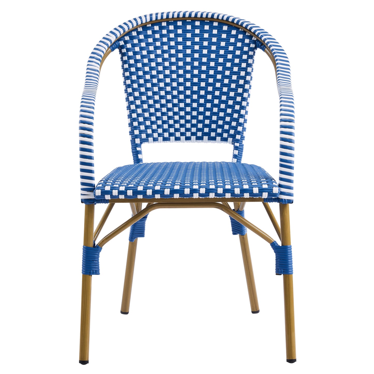 Outdoor Bistro Chairs Set of Aluminum and Rattan