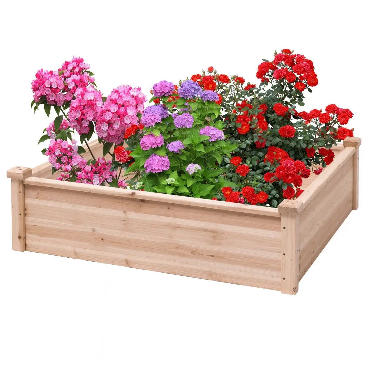 Wooden Square Garden Vegetable Flower Bed - Tampa Home & Garden Store