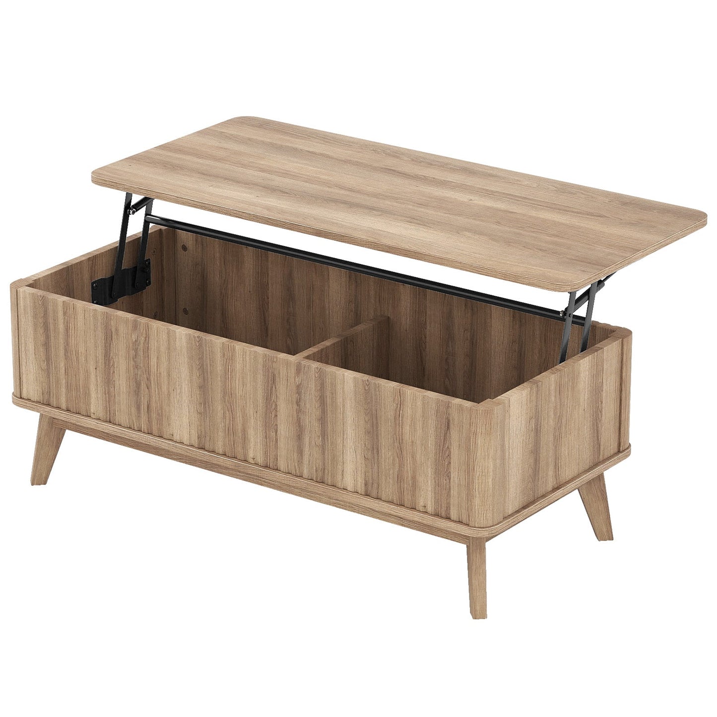 43.5in Walnut Fluted Lift-Top Coffee Table with storage, DirectDeals on Tampa Home & Garden Store