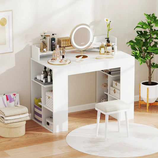 43 Inch Desk with Power Outlets and 2 Bookcases white vanity desk with mirror by DirectDeals on Tampa Home & Garden Store