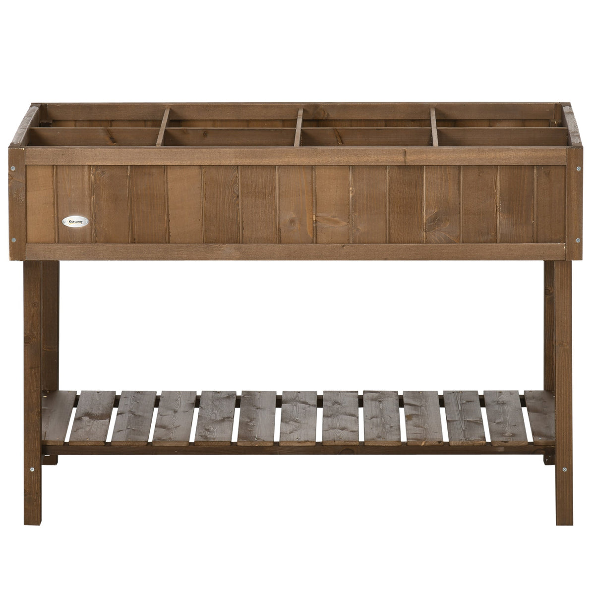 Raised garden bed 43x18x30 in fir wood with shelf and pockets HouseOfZazla on Tampa Home & Garden Store