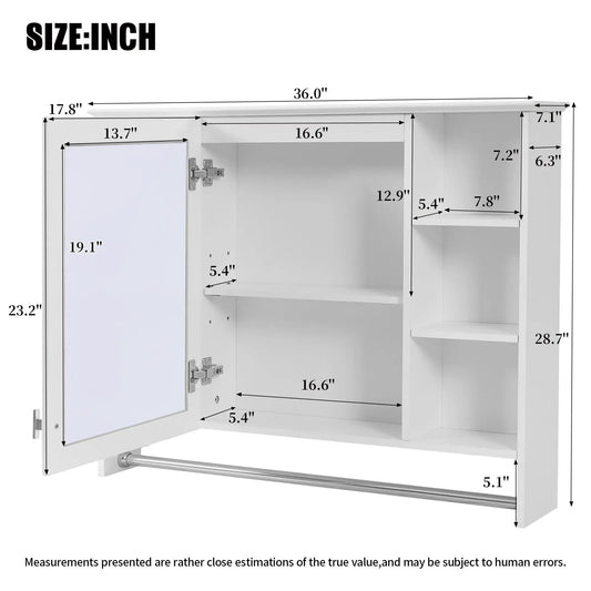Medicine cabinet Modern wall mounted mirror cabinet with adjustable shelf and towel bar on Tampa Home & Garden Store