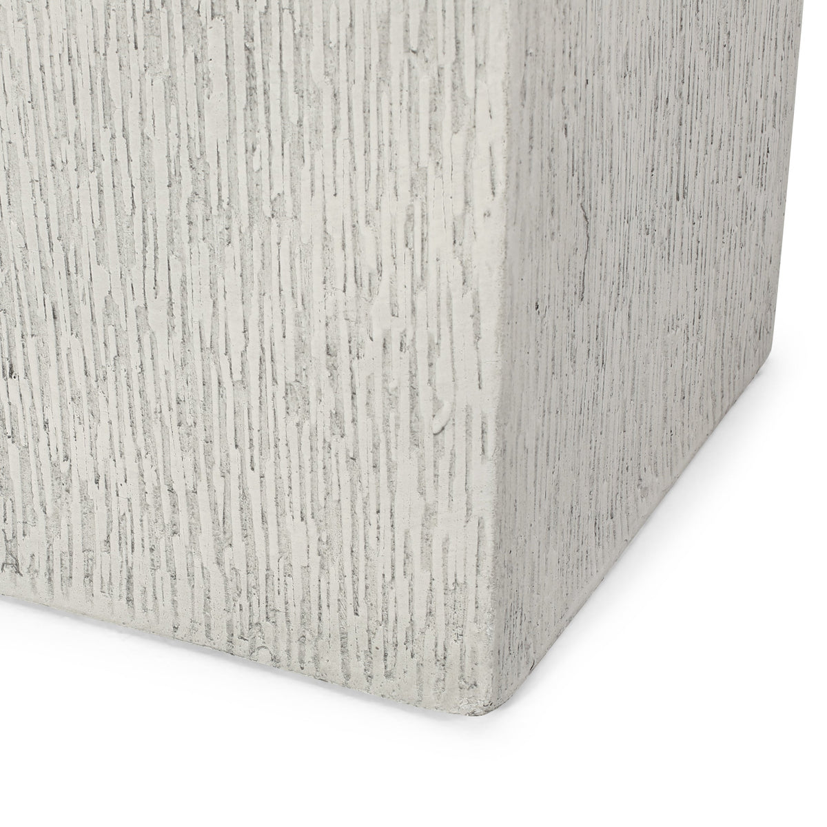 MGO Planter concrete-textured gray finish with vertical grooves on Tampa Home & Garden Store
