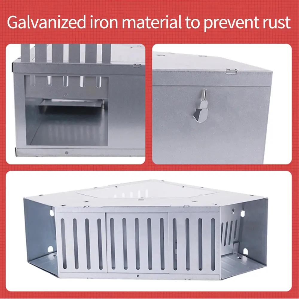 Double door non-toxic mousetrap in galvanized steel, reusable garden snap trap on Tampa Home & Garden Store