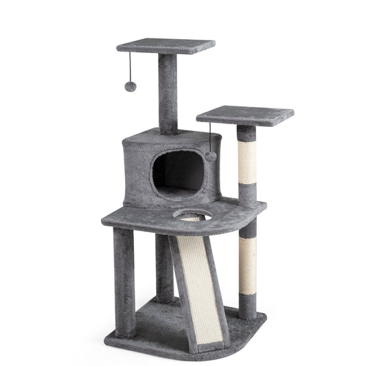 44 Inch Tall Kitten Tower with Condo and 2 Plush Perches - Tampa Home & Garden Store