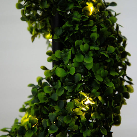 45 inch UV boxwood spiral topiary tree with LEDs and green UV-resistant leaves on Tampa Home & Garden Store