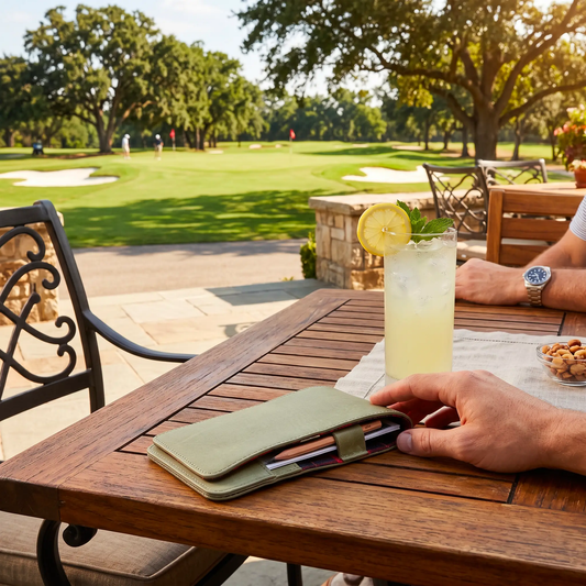 Carnet de parcours de golf en cuir