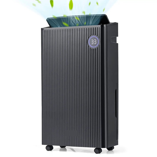 DirectDeals 4500 Sq Ft Quiet Black Dehumidifier with circular display and wheels on Tampa Home & Garden Store