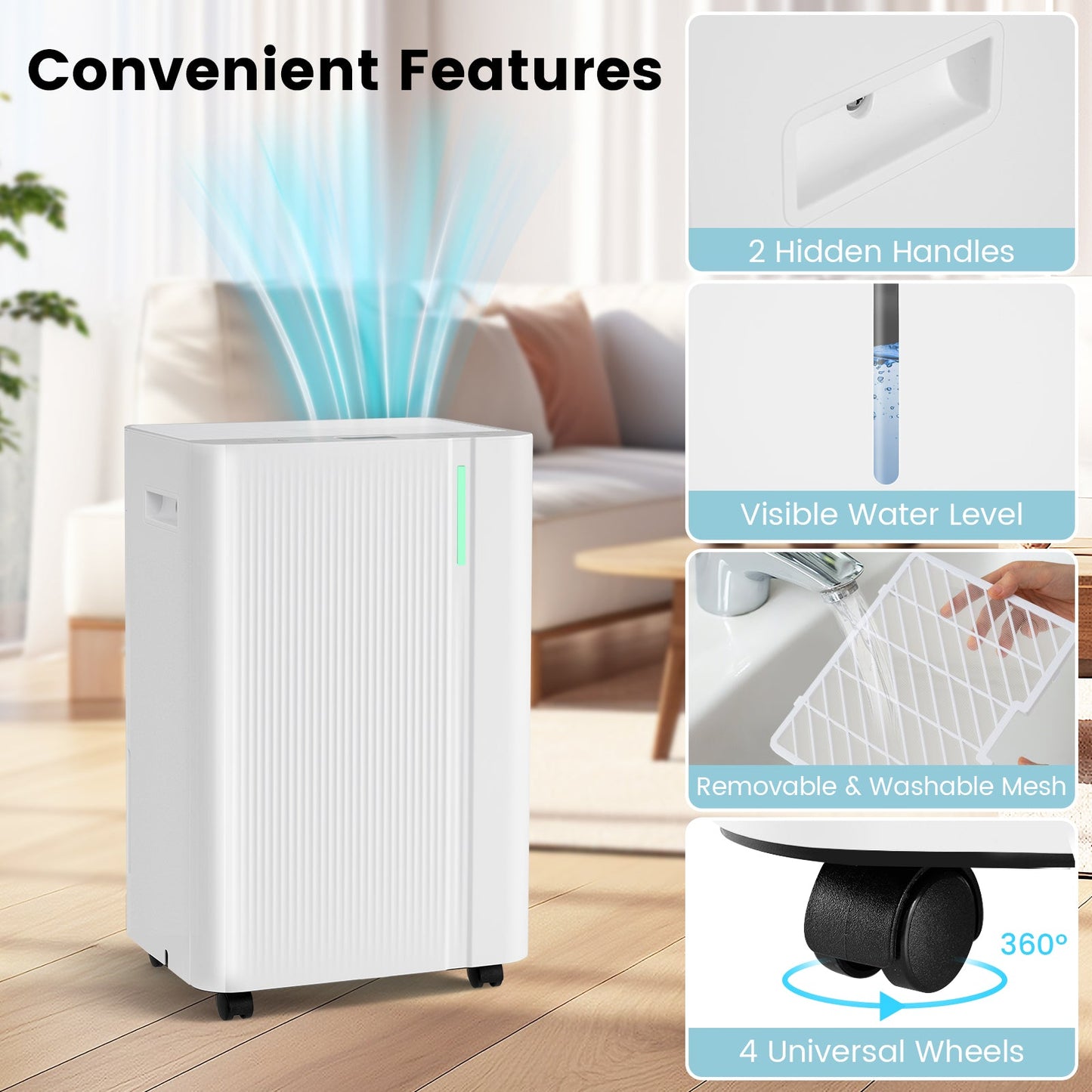 54 Pint Dehumidifier DirectDeals white for 4500 sq ft with drain hose on Tampa Home & Garden Store