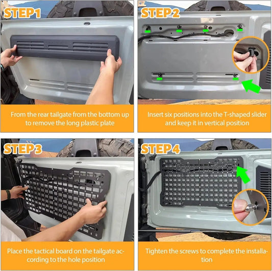 Ford Bronco Tailgate Molle Storage Carrier MOLLE panel on tailgate VIP Digital Presence on Tampa Home & Garden Store