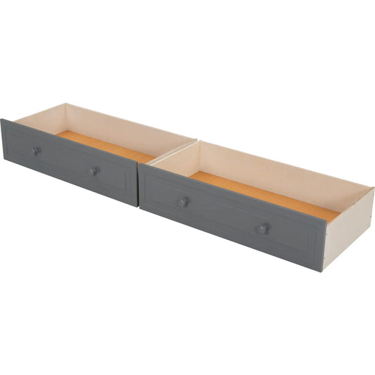 Full over full bunk bed with two large drawers in gray finish on Tampa Home & Garden Store