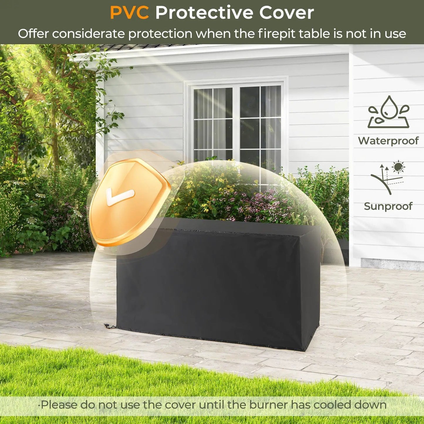 45-inch propane rattan fire pit table with glass stones and protective cover DirectDeals on Tampa Home & Garden Store