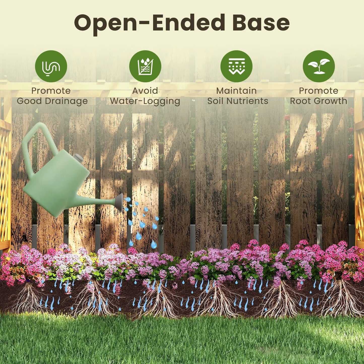 DirectDeals 45-Inch wooden raised garden bed with lattice trellis for outdoor use on Tampa Home & Garden Store