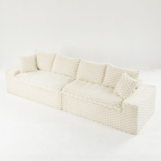 Multifunctional Sofa HouseOfZazla cream knit upholstery, stationary sofa on Tampa Home & Garden Store