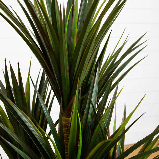 Yucca artificial tree leaves close-up dark green Nearly Natural UV resistant indoor outdoor on Tampa Home & Garden Store