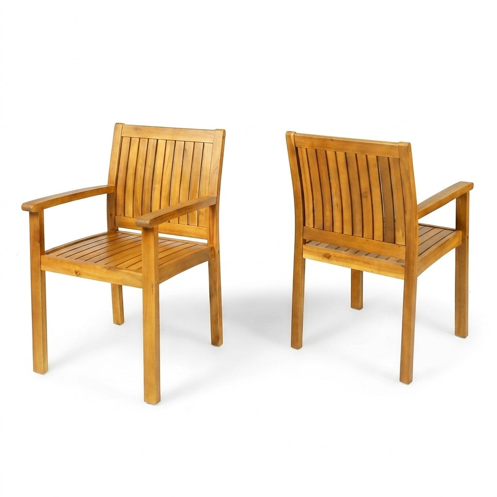 Modern Acacia Wood Outdoor Dining Set And Chairs