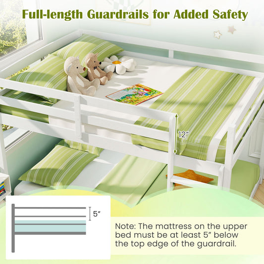 Full Over Full Bunk Bed Low-to-ground Bunk Bed - Tampa Home & Garden Store
