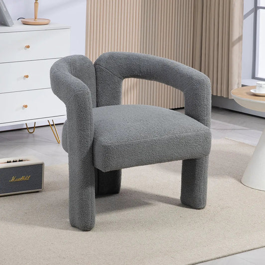 Teddy fabric dining chair Open-Back Grey with plush upholstery by VIP Digital Presence on Tampa Home & Garden Store