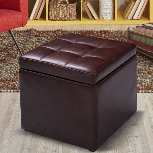 Foldable Cube Ottoman Pouffe Storage Seat - Tampa Home & Garden Store