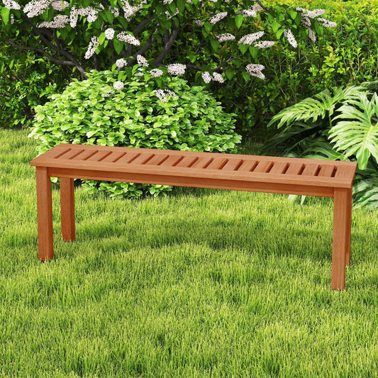 47 Inch Patio Wood Bench with Slatted Seat 2-Person - Tampa Home & Garden Store