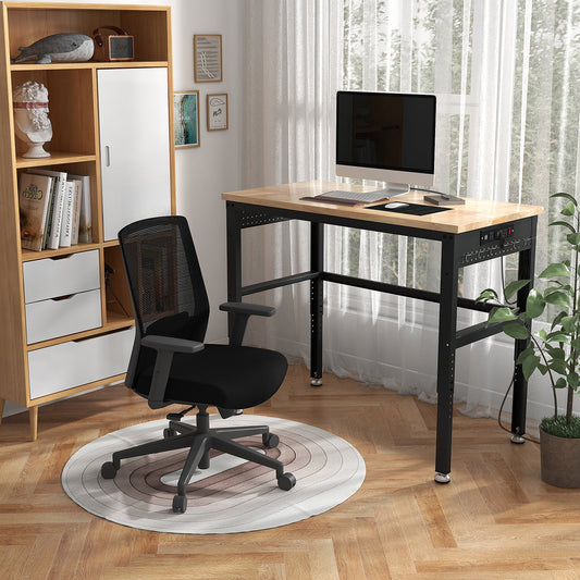 Mesa de trabajo ajustable de 48 pulgadas con tomas de corriente - Natural