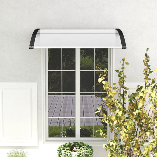 48 x 40 Inch Outdoor Front Door Window Awning Door Canopy Exterior-Black - Tampa Home & Garden Store